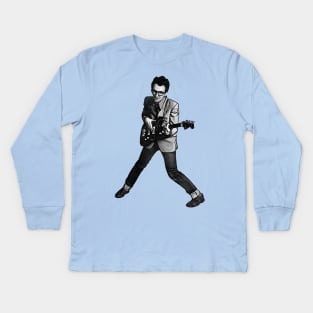 My Aim is True - Elvis Costello Vintage Portrait Kids Long Sleeve T-Shirt